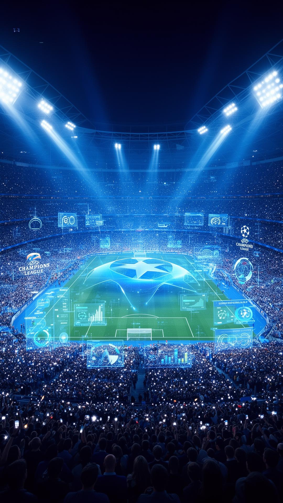 Stade de football européen illuminé